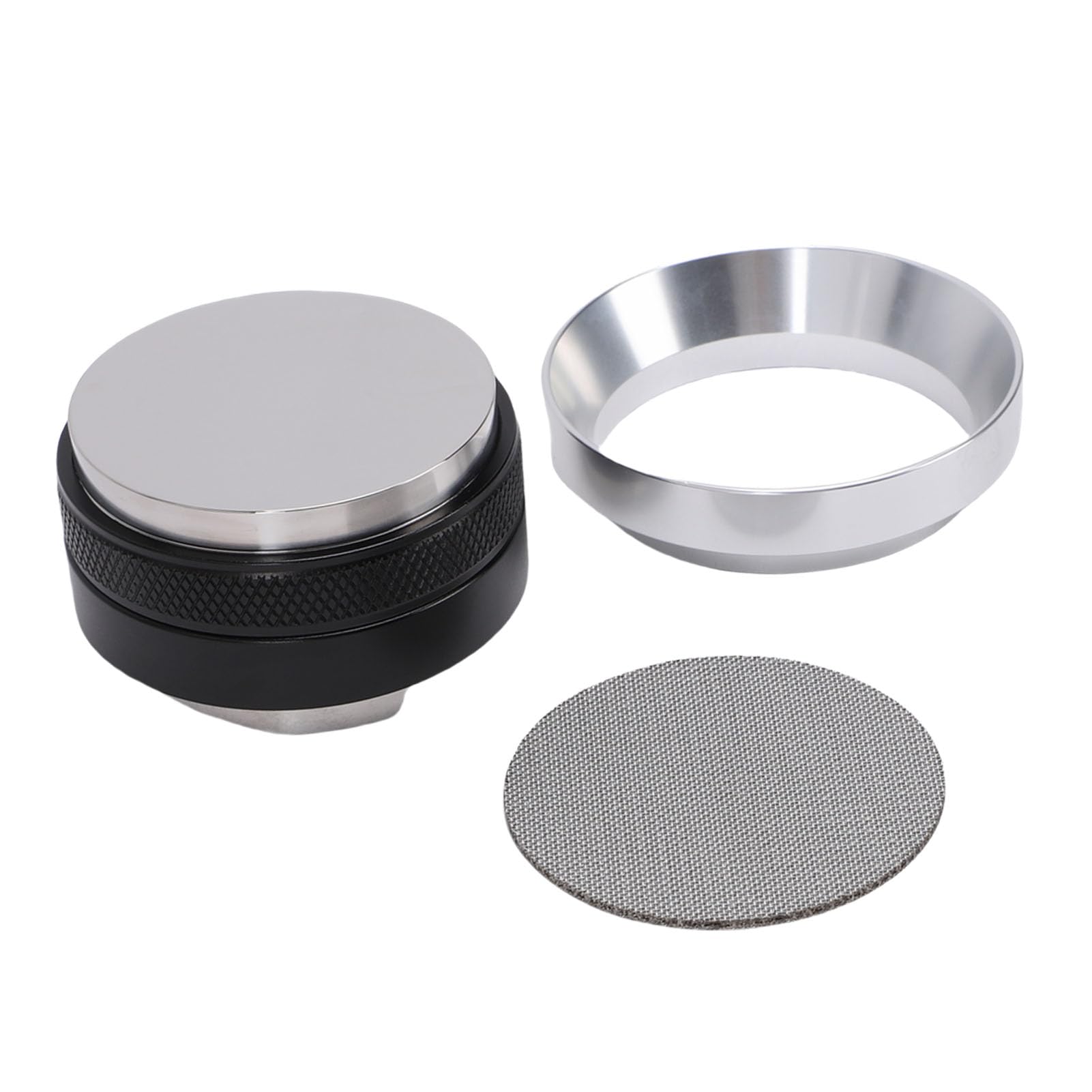 Set di anelli dosatori e pressino per caffè, accessori in acciaio inox a doppio scopo per baristi domestici, kit di 3 pezzi per macchina da caffè (51 mm)