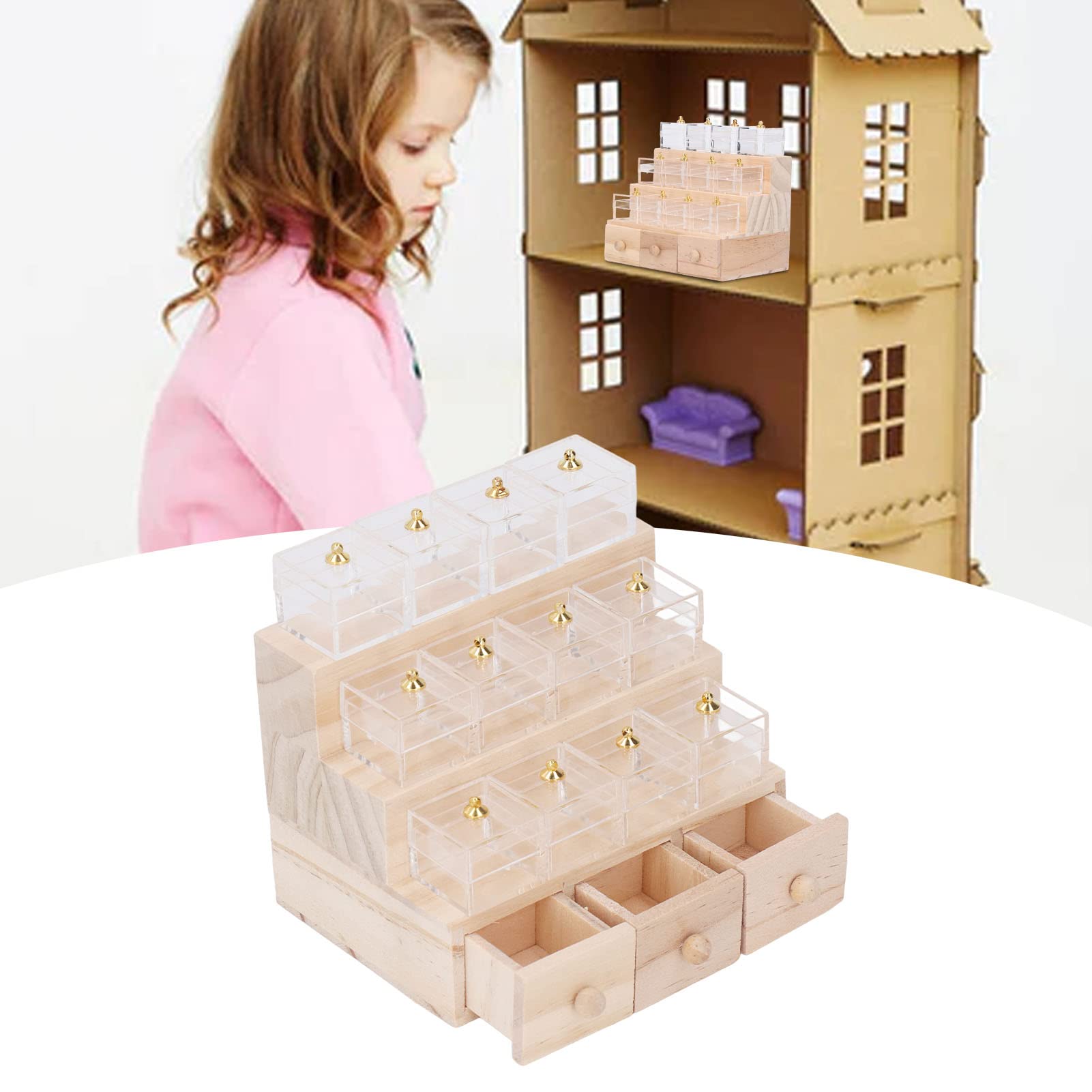 Vetrina per Caramelle per Casa delle Bambole, Accessorio per la Decorazione del Modello di Mobili in Miniatura Realistici in Legno Accessori Per Modelli Di Auto