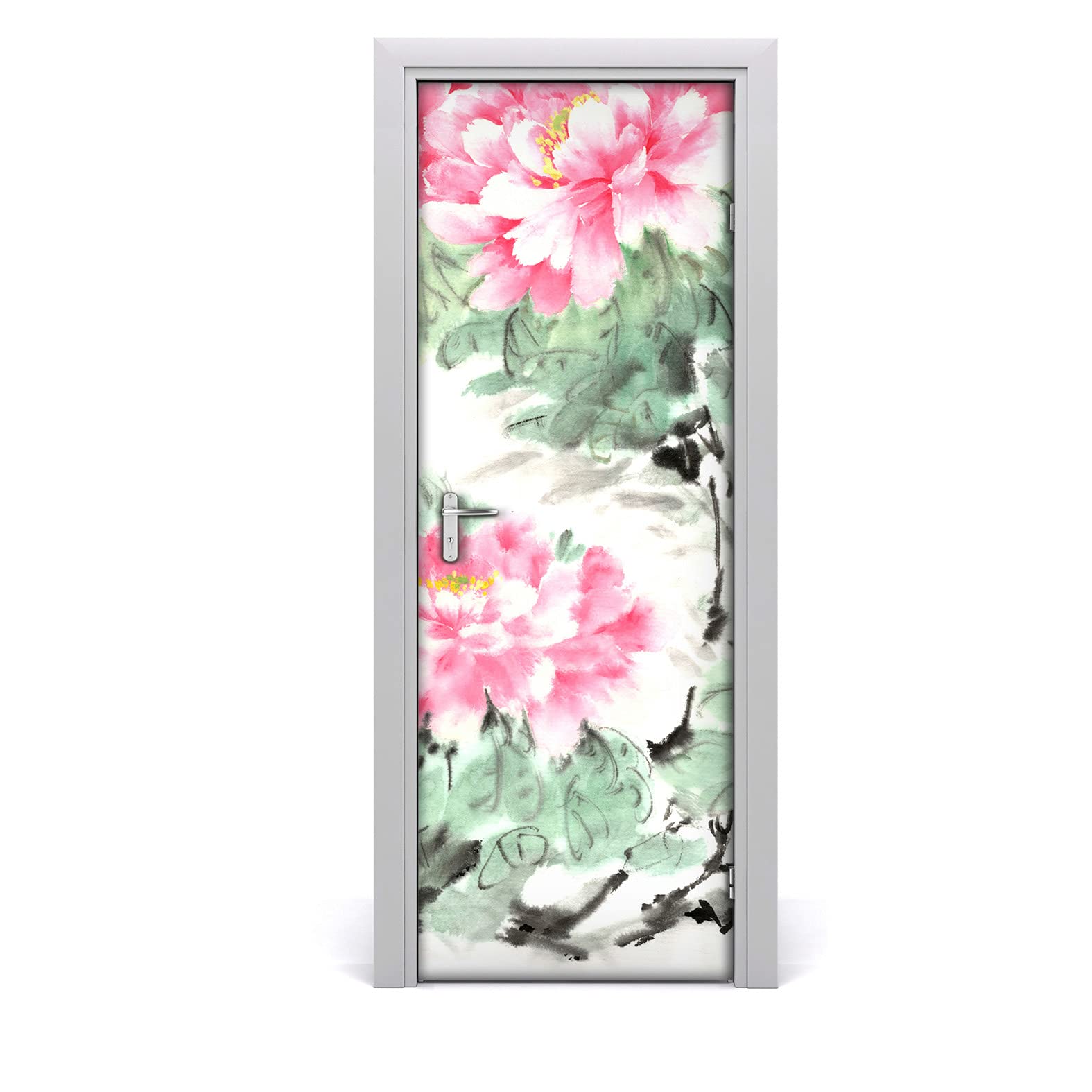 Papier peint sur la porte pour masquer les rayures stickers 85x200