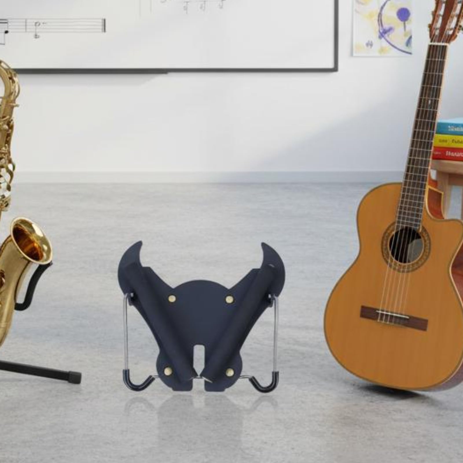 Schwarz Saxophon Ständer Rutschfest Saxophonständer Verstellbar Alt-Saxophonständer für Zuhause