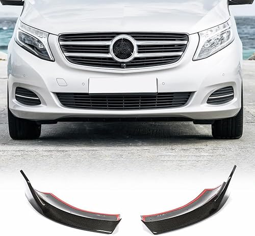 Divisores delanteros de fibra de carbono para Mercedes Benz V Clase V220d V250 Van 4 puertas 2016-2018 Parachoques delantero Splitters Lip Spoiler