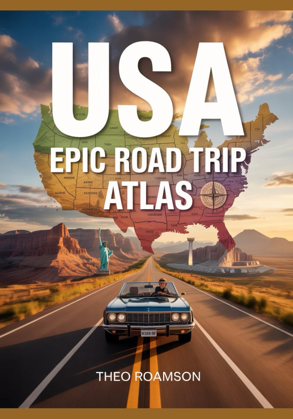 USA Epic Road Trip Atlas: Scenic Routes, Maps, National Parks, Backroads & Coastal Drives.