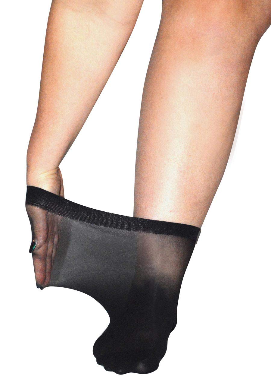 All WomanPlus Size Soft Top Super Wide Anklets - SINGLE PAIR in Sheer 20 Denier