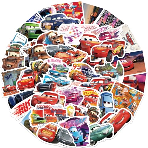Cartoon Disney Movie Cars Stickers, Cute Waterproof Vinyl Decal for Teen Kids Adult Girl Notebook, Laptop, Travel Case, Phone, Bike, Water Bottle, Guitar, Computer, Skateboard (car)