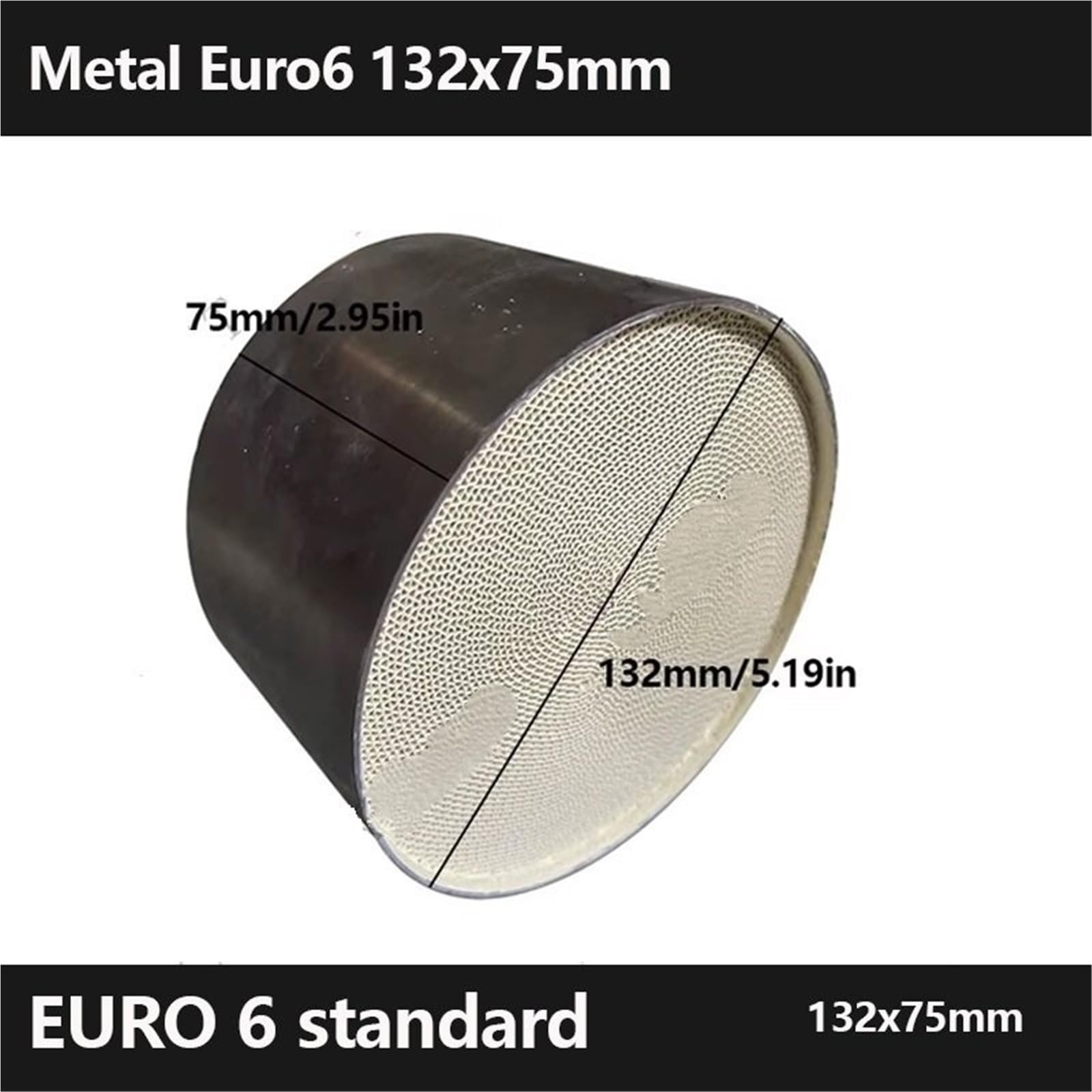 katalizator samochodowy katalizator akcesoria Układ wydechowy Euro 6 132x75mm Katalizator metalowy, podłoże o strukturze plastra miodu, katalizator 300/400cpsi(EURO 6 300cpsi)
