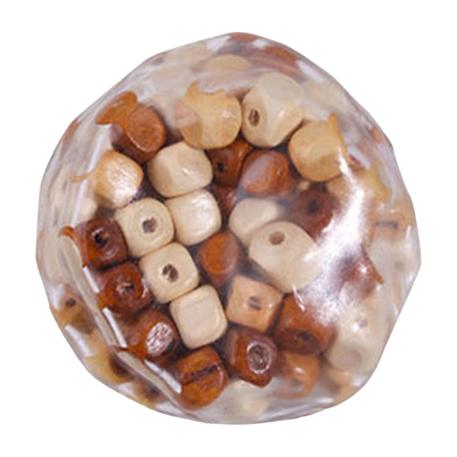 Creative Wooden Noisy Squeeze Ball, Novelty Fidget Toy With Wood Blocks, Sensory Stress Relief Toy For Anxiety & Desk Play