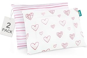 2 Pack 100% Organic Cotton Kids Toddler Pillowcase Set
