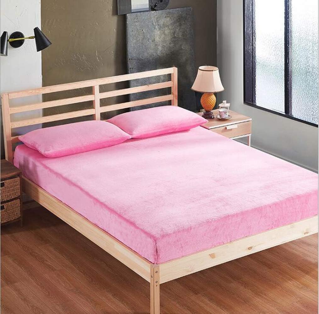 Pangzi Solid Flannel Plush Bedding Sheet Set,Velvety Soft