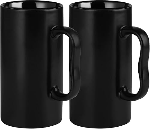 Miniatura 1 de Tazas de café grandes de 20 onzas, tazas de café altas con asa, tazas grandes de cerámica lisa para papá, mamá, hombres y mujeres, regalos