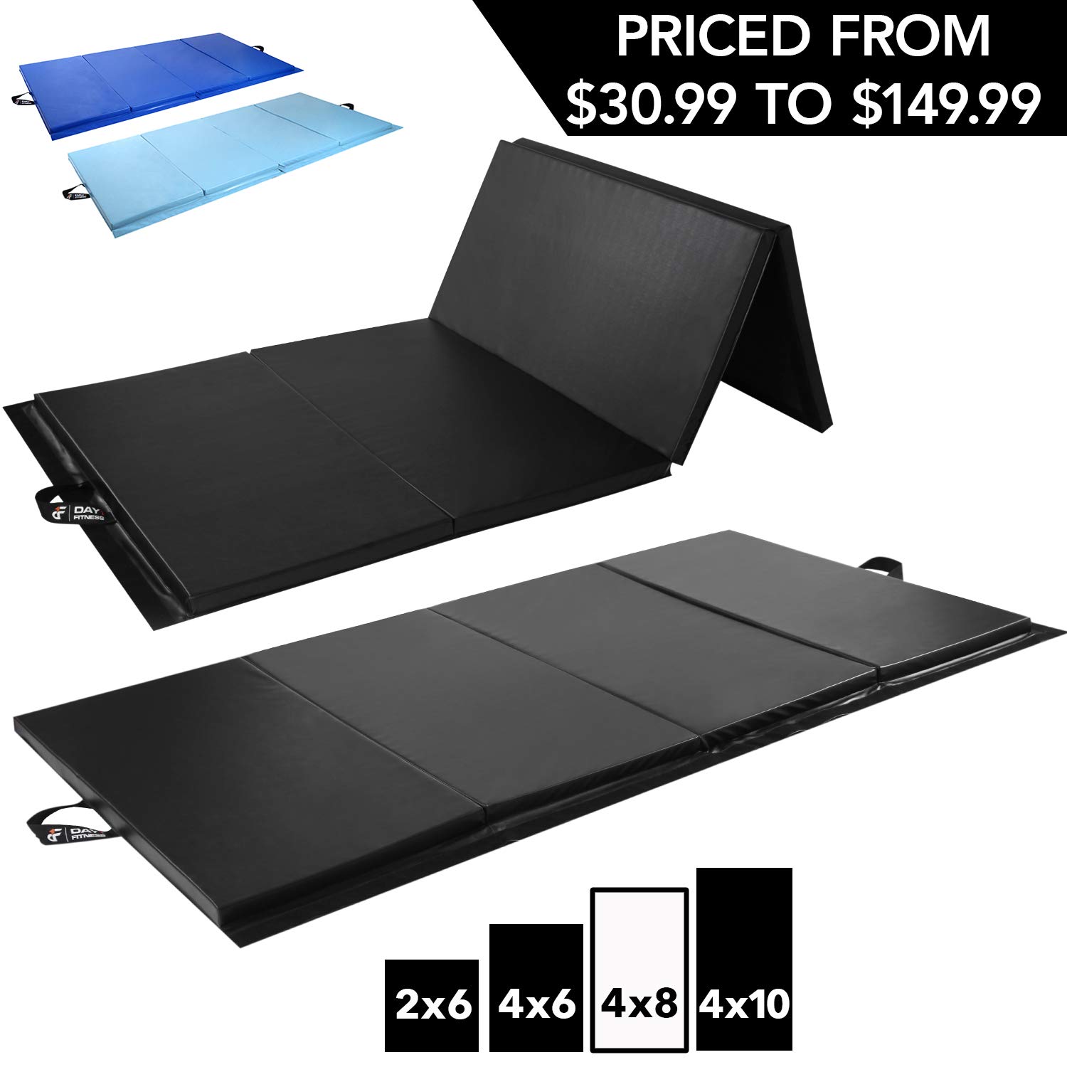 Buy Folding Gym Mat by D1F for Workout Equipment, Routines 4 Sizes in