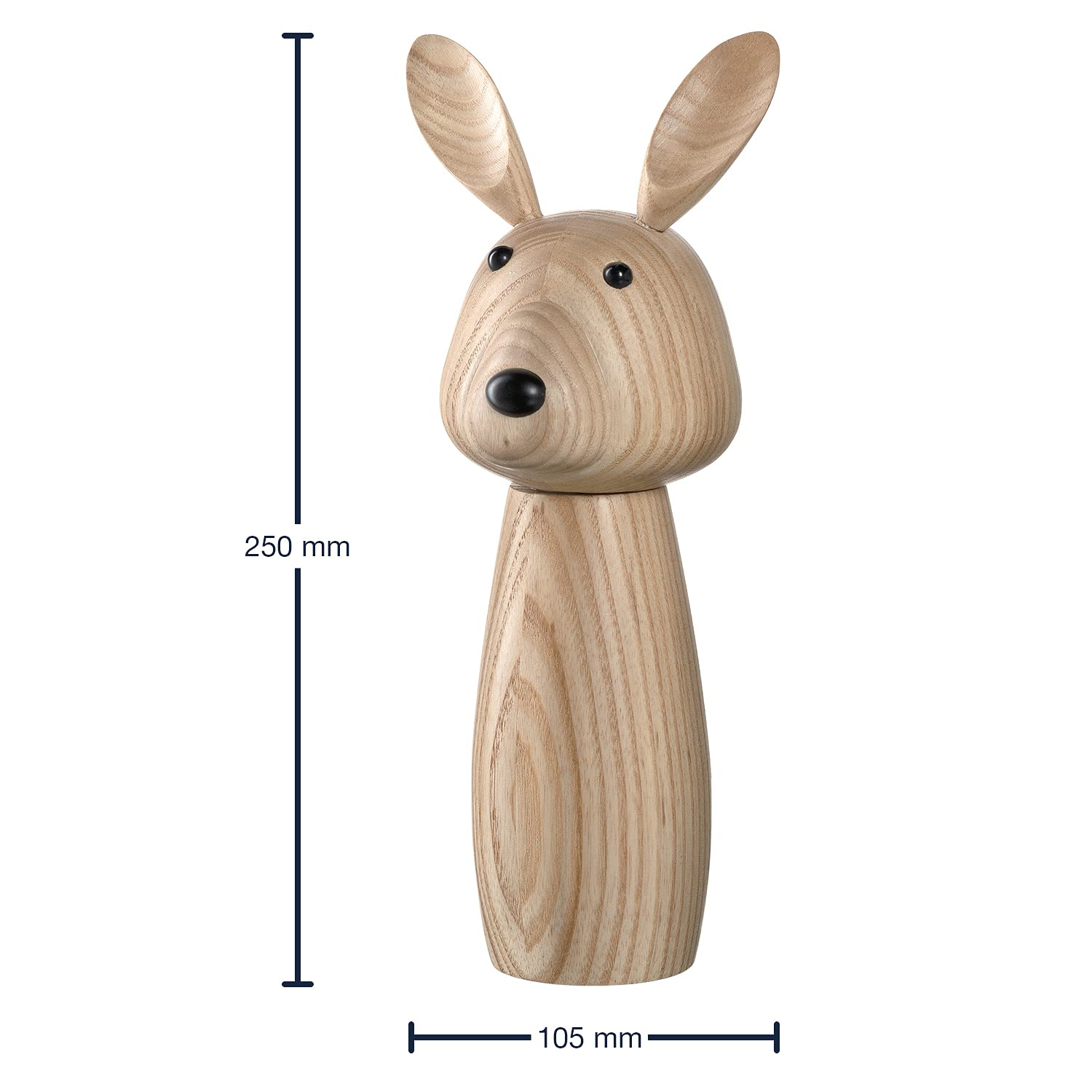 Leonardo Cucina 018699 Moulin à épices en bois Motif lapin Marron 25 cm