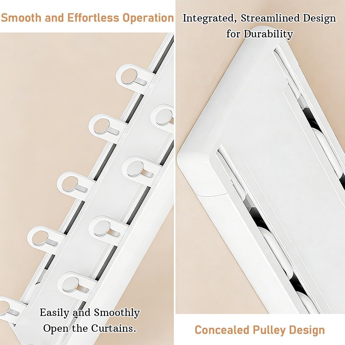 Binario for tende montato a soffitto for a doppia fila Divisorio for for in alluminio Pali for silenziosi for soggiorno camera da letto(Black,1.70m/5.6FT)