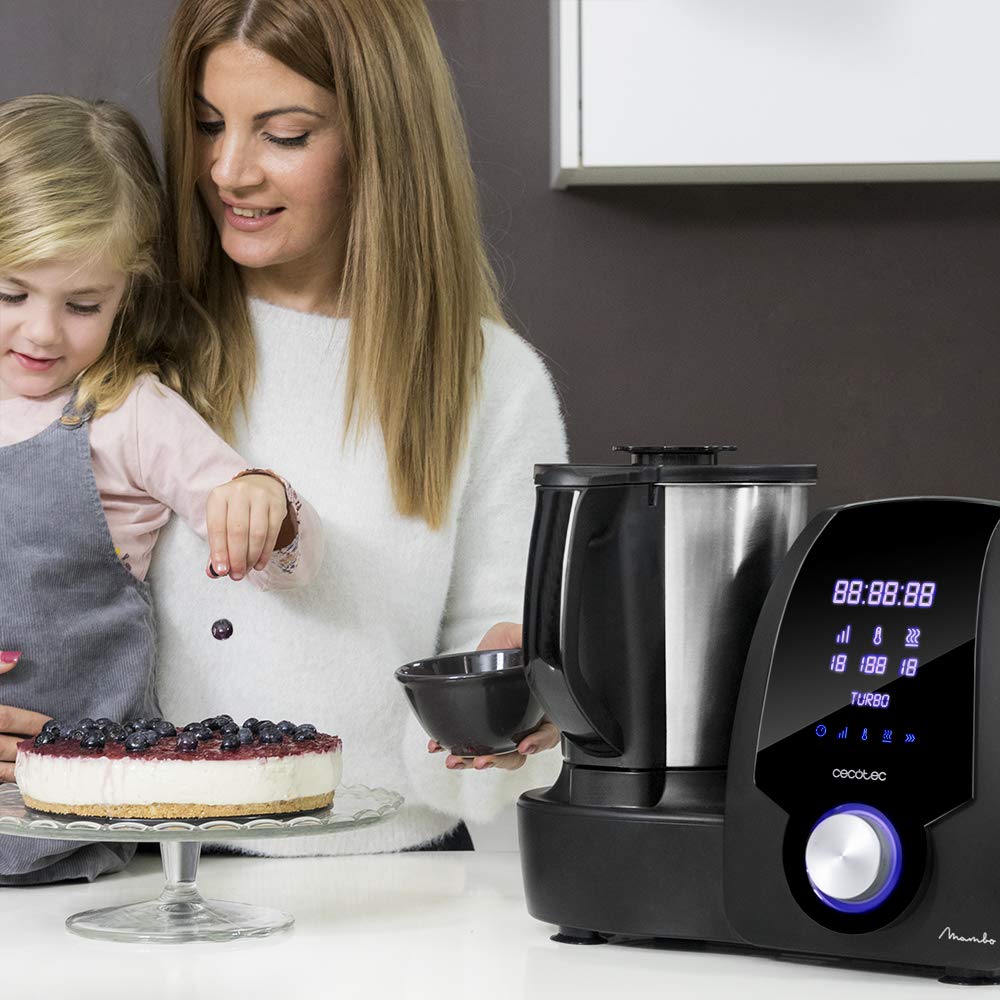 Cecotec Robot de Cocina Multifunción Mambo 6090. 1700W, 23 Funciones, Jarra con Capacidad 3,3 L, 3 Platos a la vez, 10 Velocidades, Temporizador