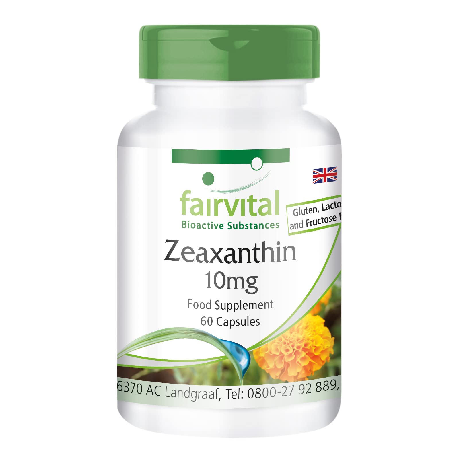 Fairvital | Zeaxanthin 10mg - Vegan - HIGH Dosage - 60 Capsules