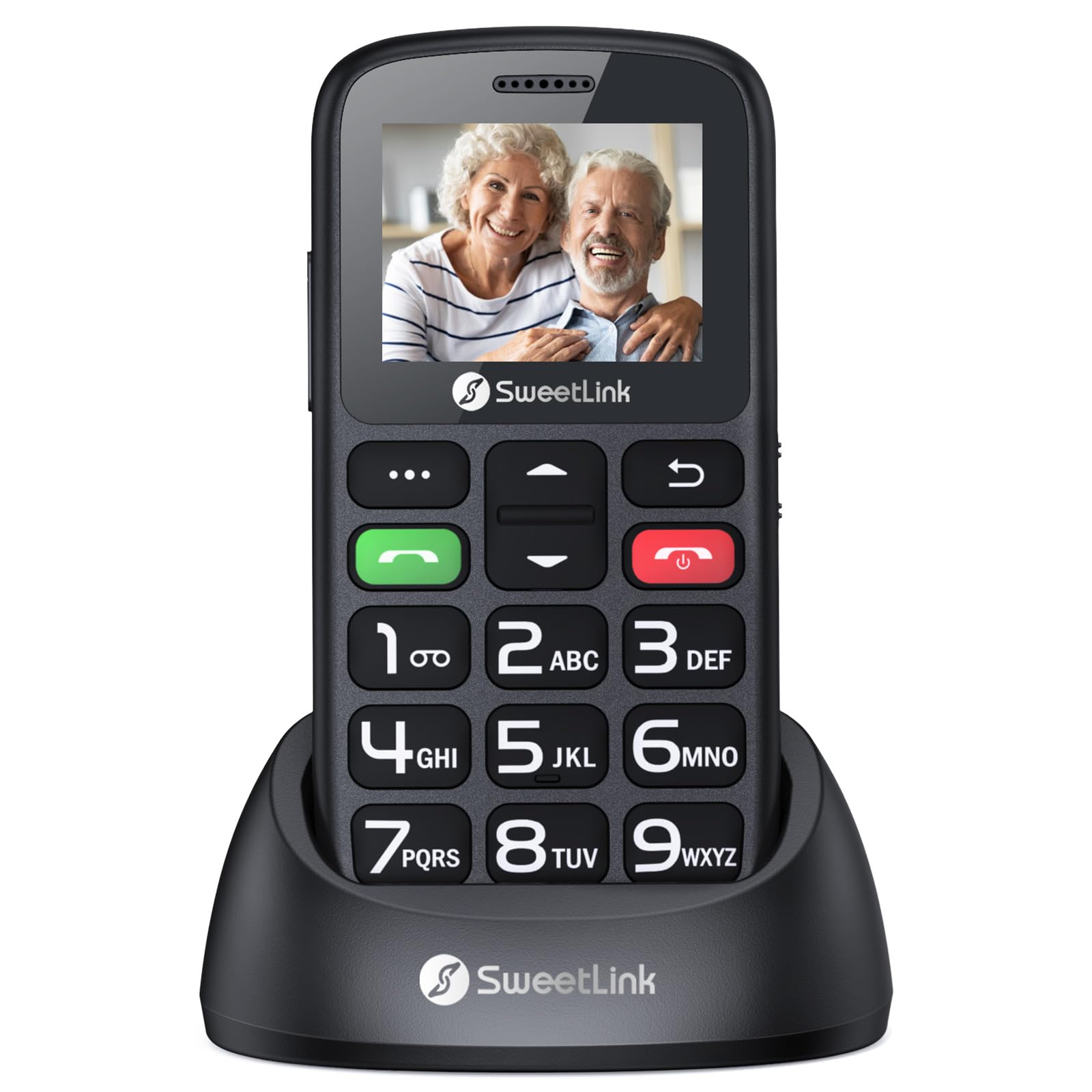 SweetLink S2PLUS Seniorenhandy ohne Vertrag – Dual SIM 2G GSM mit 1400mAh Akku, SOS-Notruftaste, 1,77' Großtasten-Display, Ladestation & FM-Radio | mit Klarer Sprachansage und 12 Tage Standby 2G(1.77' Display)