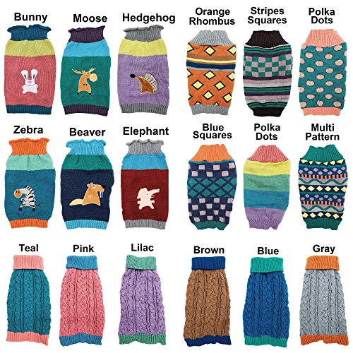 Dog Sweater Knitted Fashion Warm Soft Winter Clothes For Small Large Pet Cat Puppy (Xs: Length - 10", Polka Dots) #TOP2