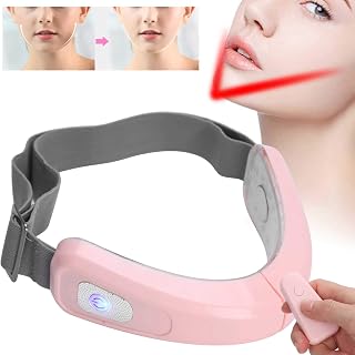 Electric V Face Lifting Machine, Intelligent Face Lift Instrument V Face Shaping Massager Chin V Line Up Lift Belt Face Lifting Artifact for Double Chin Removal(pink)
