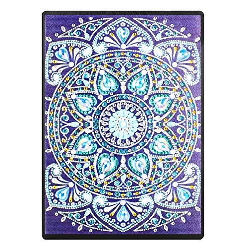 Lxmsja Diamond Art Painting Cover Notebook DIY Diamond Art Diary Book Journal Notebook 108 Pages/54 Sheets A5 Ruled Blue Special Shaped Book