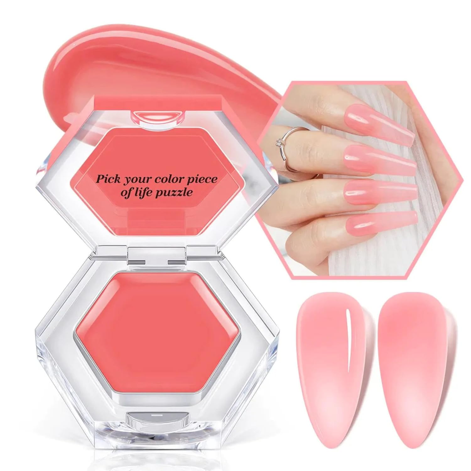 MODELONES from BELLE GAGA Gel Nail Polish, 1Pcs 3g Solid Gel Polish Pudding Gel Creme Manicure Palette Spring Gel Formula Soak Off LED Nail Art Gel Salon Gift for Women Girlfriend (B101090011A, 3gram)-image-44
