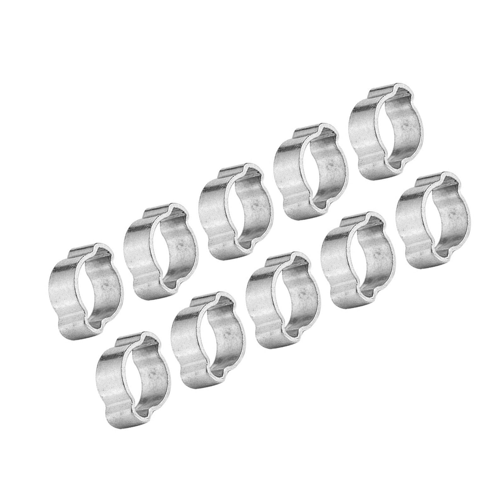 Hose Clamps, Hose Clip, Hose Fastener, 10pcs Zinc Plated Stainless Steel Two-Ear Hose Clamp 5-23mm for Fule Petrol Pipe Tube(15-18MM)