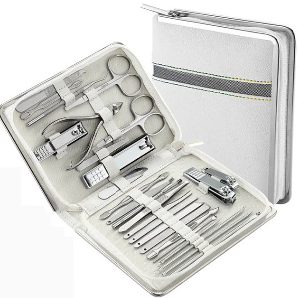 Obcinacz do paznokci ze stali nierdzewnej, zestaw do manicure, nożyczki do cięcia, cążki do skórek, zestaw narzędzi do paznokci, etui podróżne, E-jak pokazano