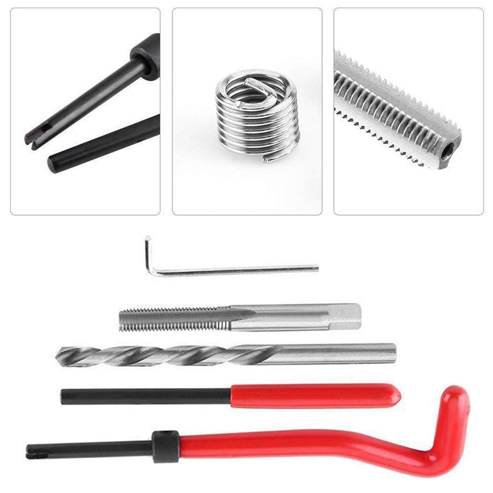 Kit di riparazione e inserimento filettature, sistema metrico, 30 pezzi, M3 M4 M7 M9 M11, M3 x 0,5 ed elicoidale, strumenti professionali per auto