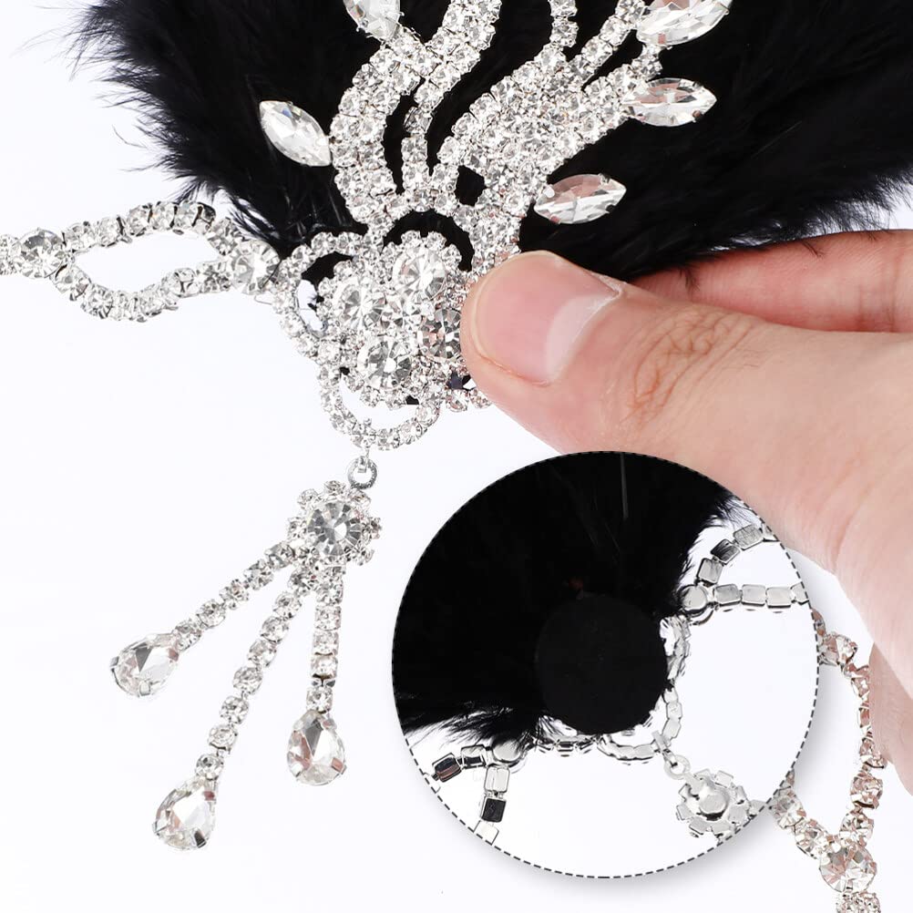 FRCOLOR 1920s Flapper Headpiece Headband Roaring 20s Rhiestones Headdress for Bridal Women Tea Party Prom Halloween Christmas Elegant Jewelry - Image 5