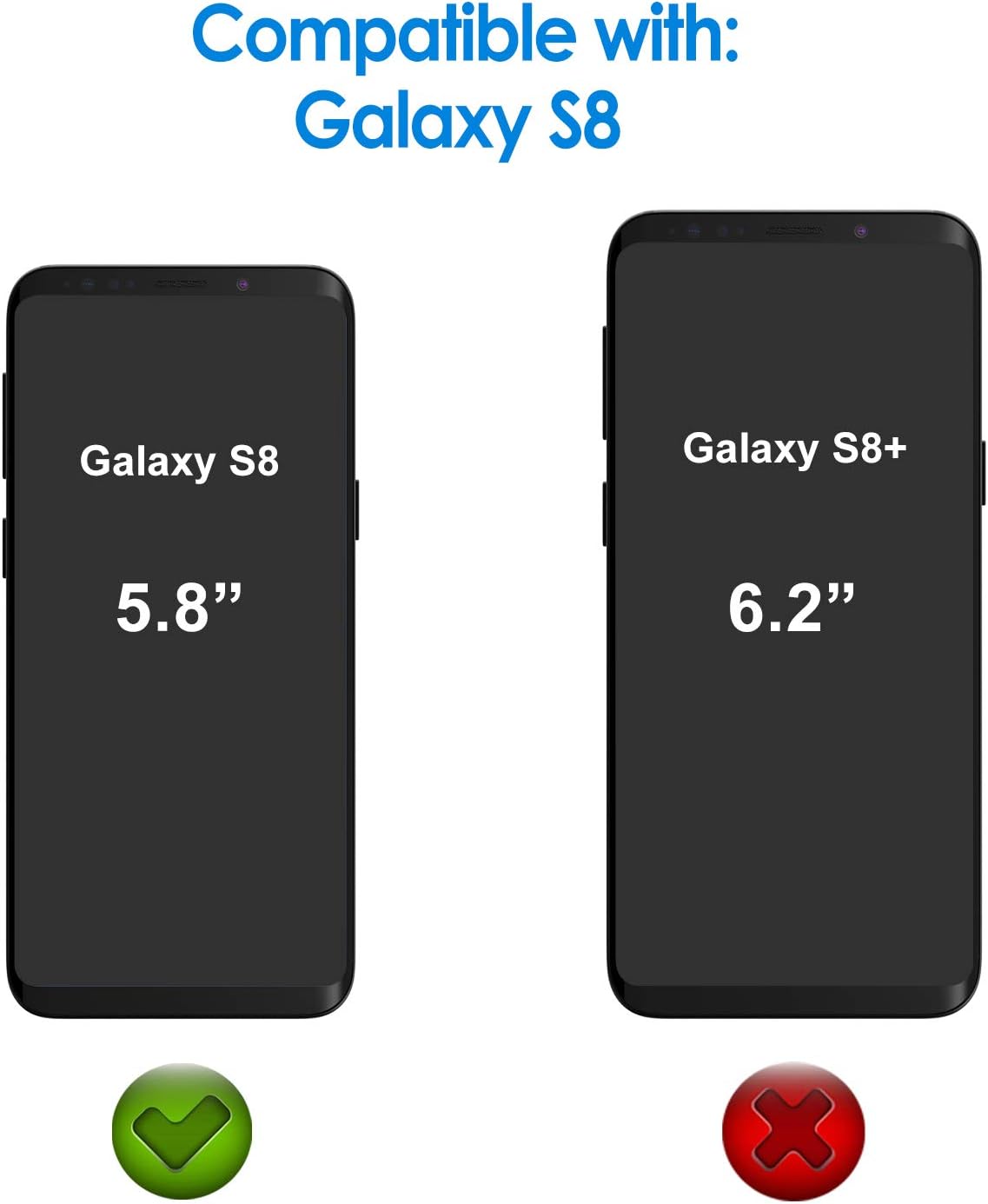 JETech Screen Protector for Samsung Galaxy S8, TPE Ultra HD Film, Full Screen Coverage, 2-Pack