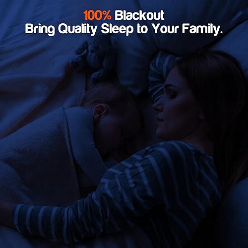 Miniatura 4 de Cortinas opacas para dormitorio (79 x 58 pulgadas), persianas 100% opacas, sin taladro, con cinta de velcro, cortinas opacas para ventanas de