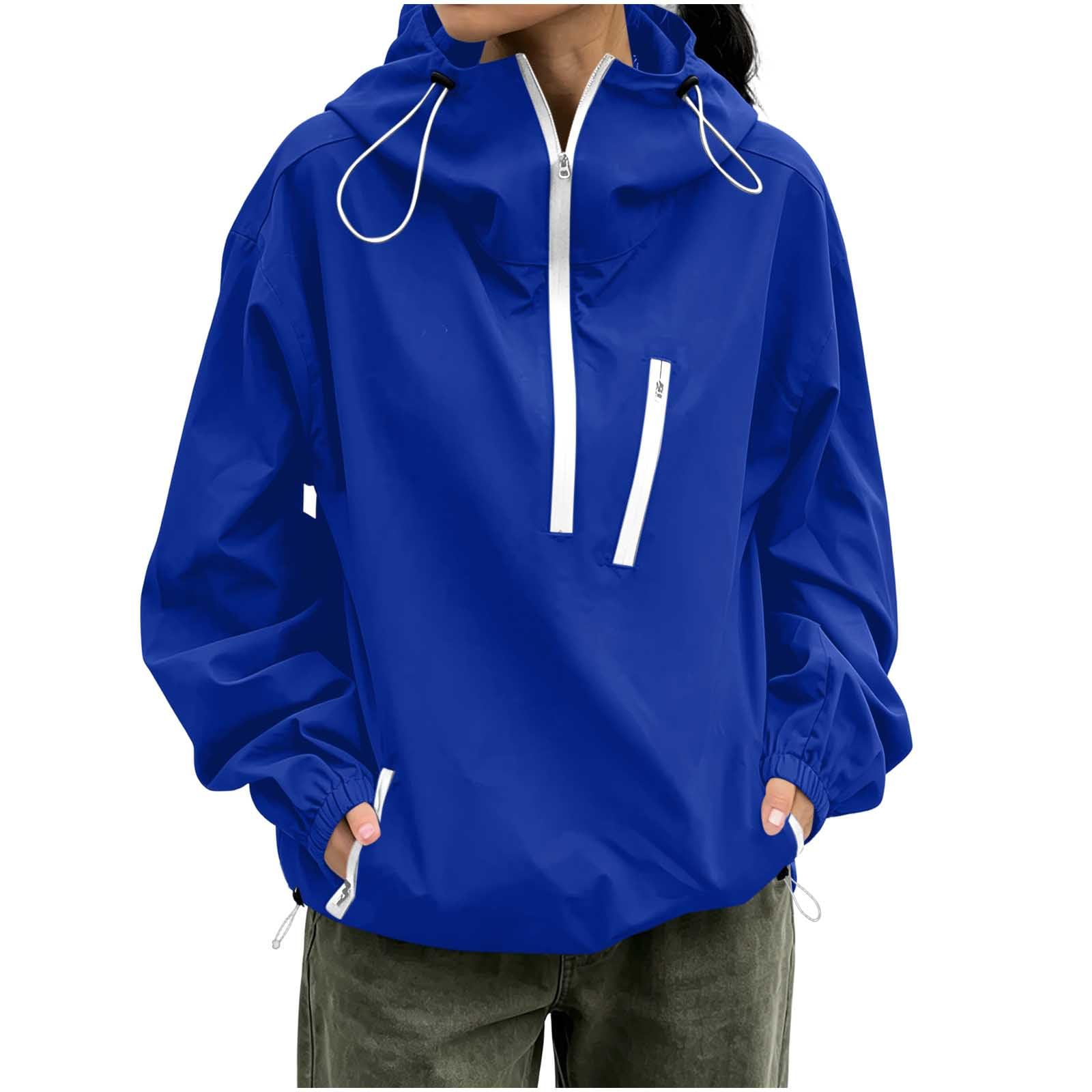 AACH Damen Regenjacke Wasserdicht Leicht Funktionsjacke mit Kapuze Hoodie | Fahrradjacke Damen, Laufen Windjacke, Atmungsaktive Kapuzenpullover, Einfarbig Softshelljacke, mit Taschen Outdoorjacke
