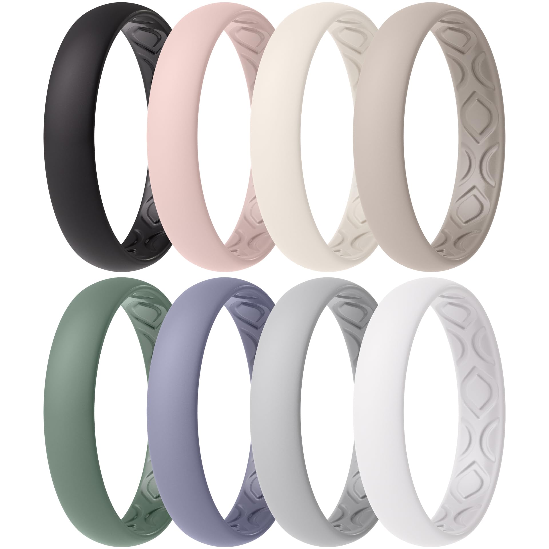 ThunderFit Women Breathable Silicone Bridal Rings Sets For Her, 4mm Wide