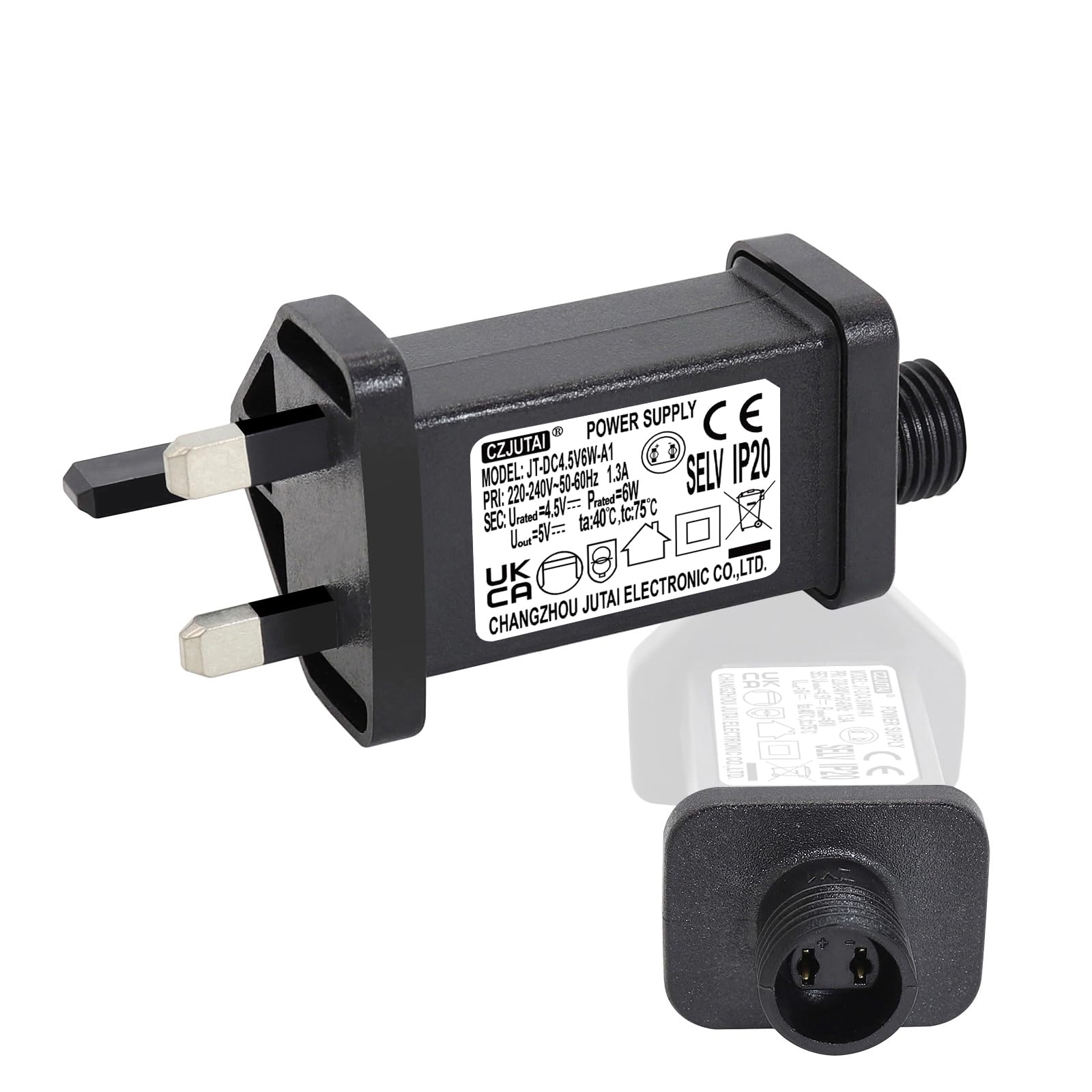 String Lights Indoor-Outdoor Power Adapter for CZJUTAI JT-DC4.5V6W /4.5W /3.6W -IP44 Christmas Lighting (1)