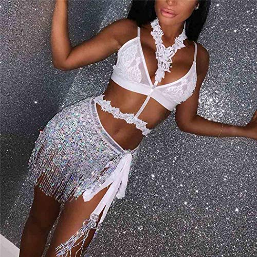 Zoestar Sequin Belly Dance Skirt Tassel Hip Scarf Multilayer Dance Belt Costume Performance Party Skirt Wrap For Women And Girls (Silver) #TOP1