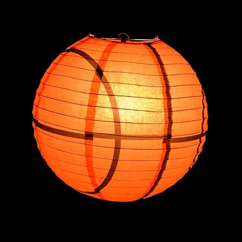 PaperLanternStore.com Linterna de papel decorativa de 14 pulgadas con forma de baloncesto