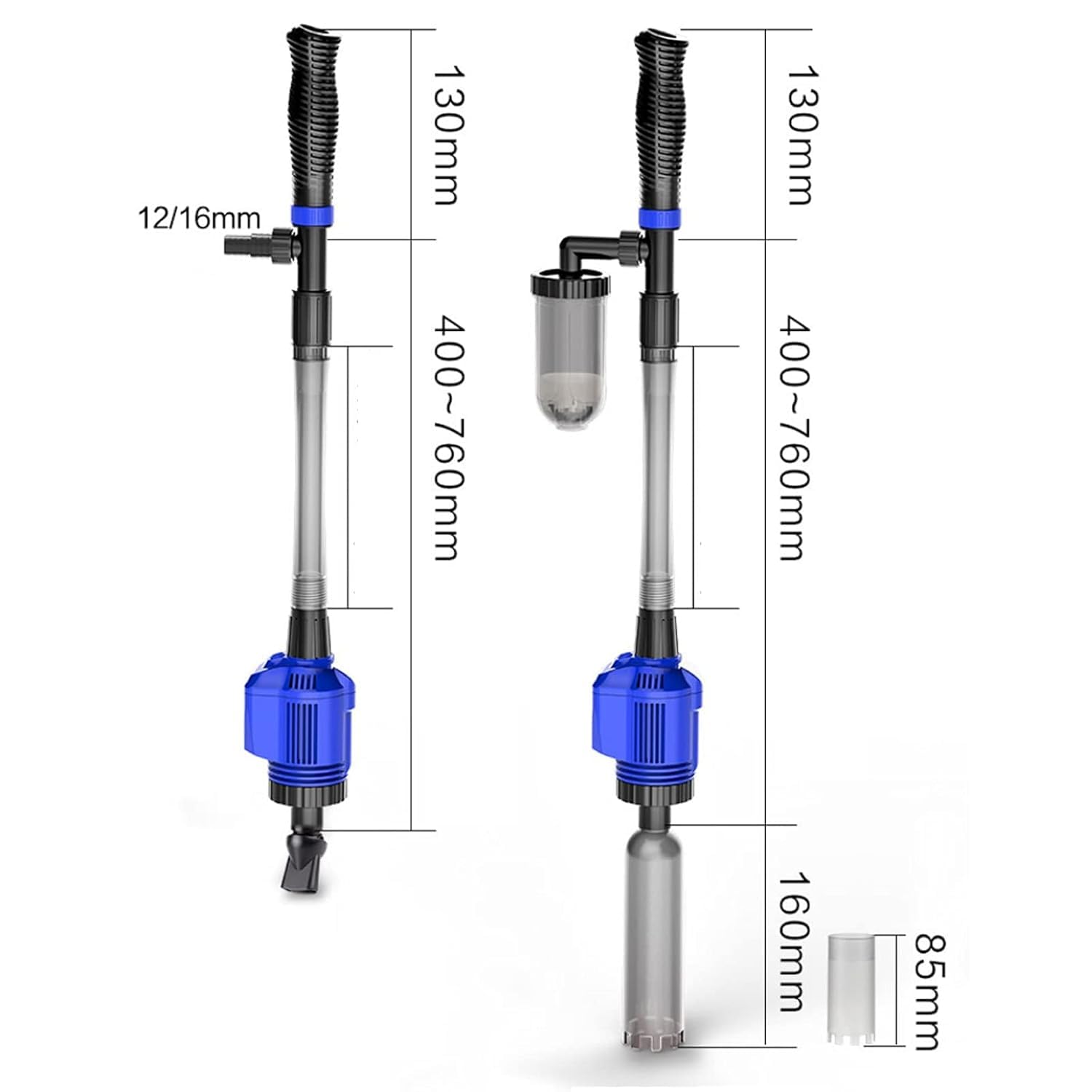 Aspiradora De Acuario, Limpiador De Grava De Acuario Eléctrico para Cambio De Agua, Lavado De Arena, Absorción De Heces, Limpieza De Filtros