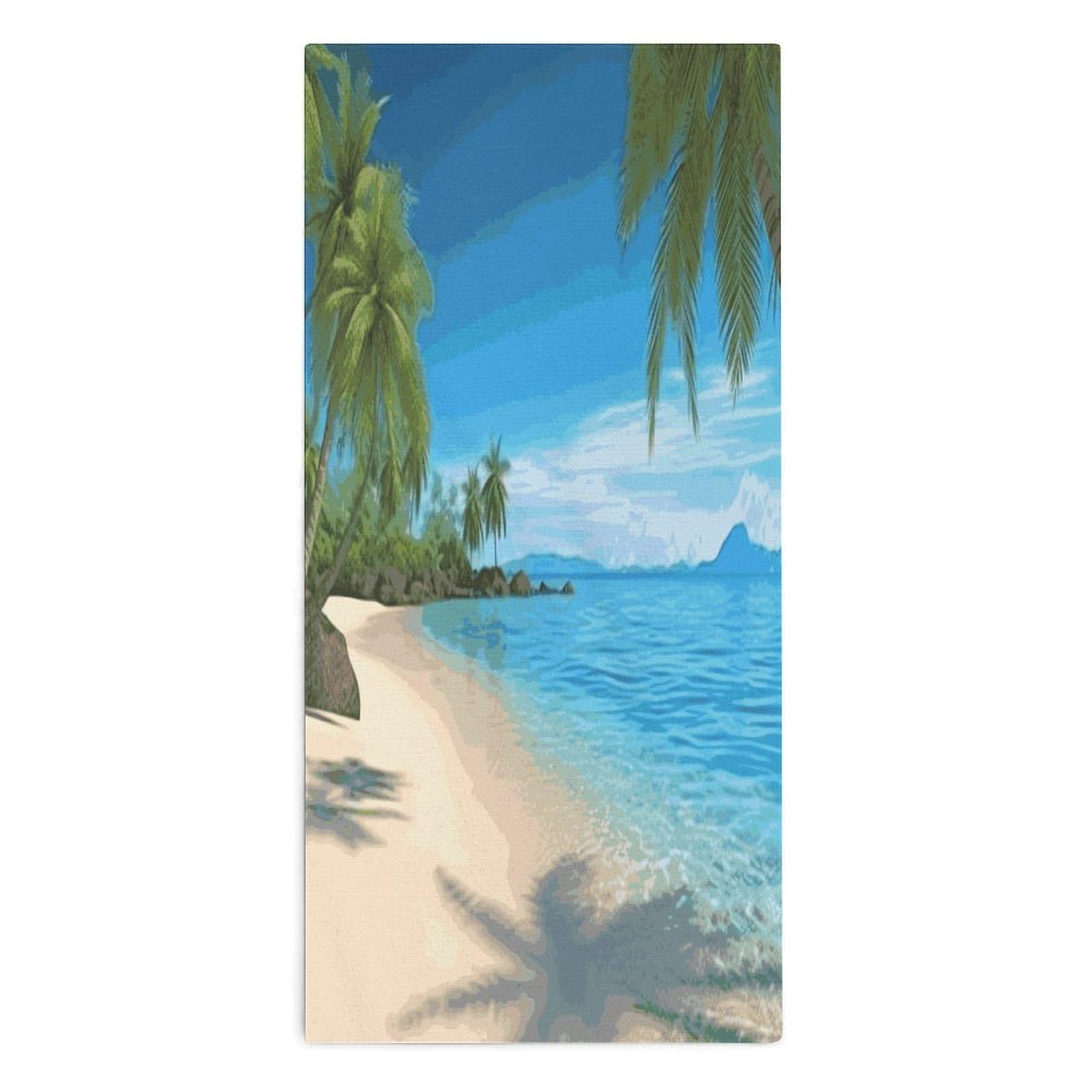 Btcowzrv Style Hawaiian Beach With Palm Trees Bath Towel Beach Towels Shower Towel
