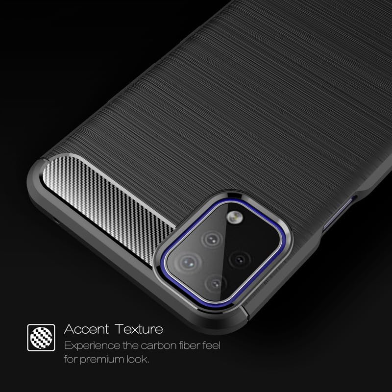 Image of NPRC Hybrid Ultra Slim Protective Case TPU Non-Slip Carbon Fiber Texture Shockproof Case Cover for Lg K42 - Black