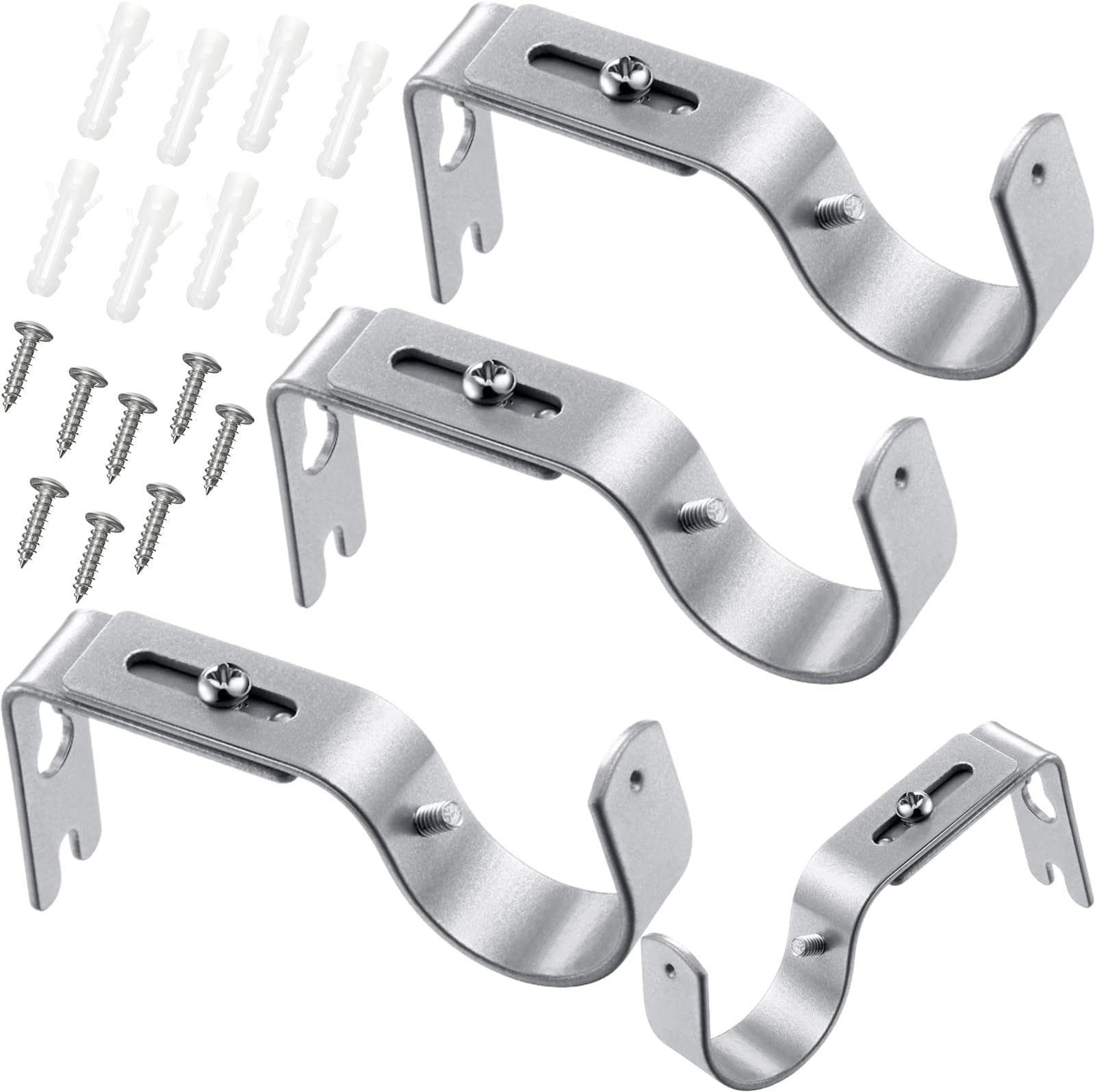 Frienda 4 Pieces Curtain Rod Brackets General Adjustable Curtain Brackets Valance