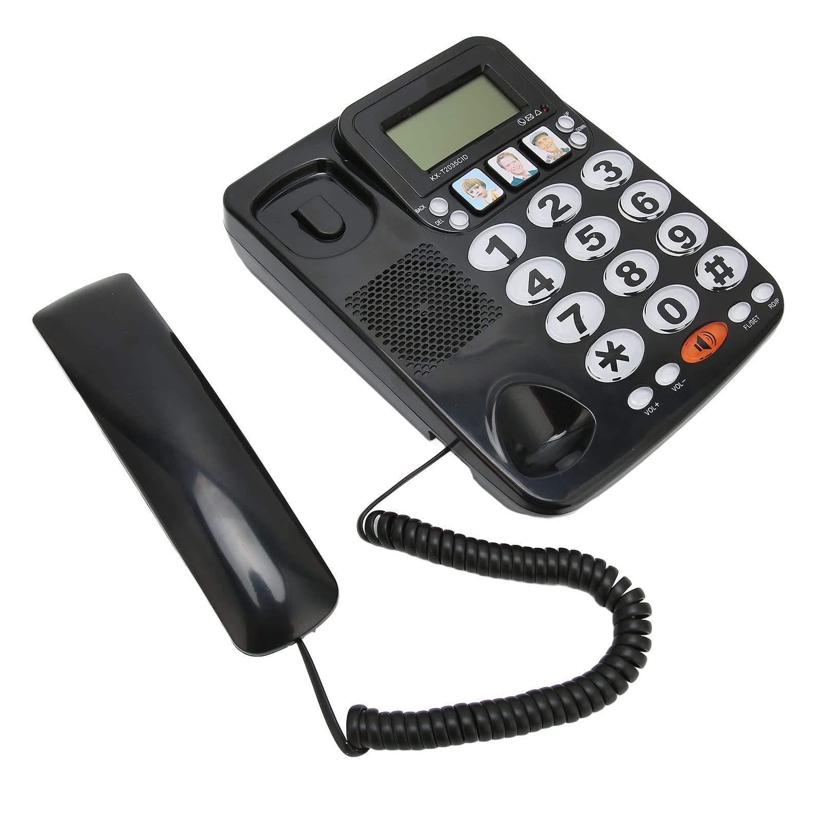 Schnurgebundenes Telefon, Festnetztelefon mit Großen Tasten für Senioren, One-Touch- für Sehbehinderte Kinder, Senioren, Dual-Port-Nebenstellentelefon für Home Hotel