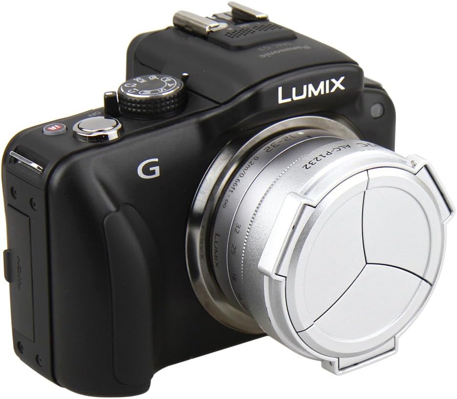 Amazon パナソニック G レンズ 対応 オートレンズキャップ シルバー For Panasonic Lumix G Vario 12 32mm H Fs12032 Stok レンズキャップ