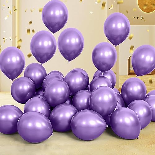 Miniatura 6 de Globos morados, 5 pulgadas, 50 unidades, globos cromados morados, globos metálicos morados, globos de aluminio, globos para decoración de fiestas,