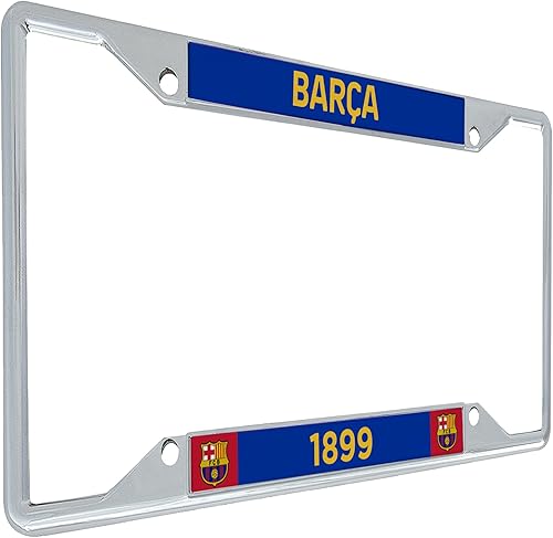 Desert Cactus FC Barcelona Barça - Accesorios de coche, marco de matrícula de metal para club de fútbol y futbol, soporte para placa de matrícula y