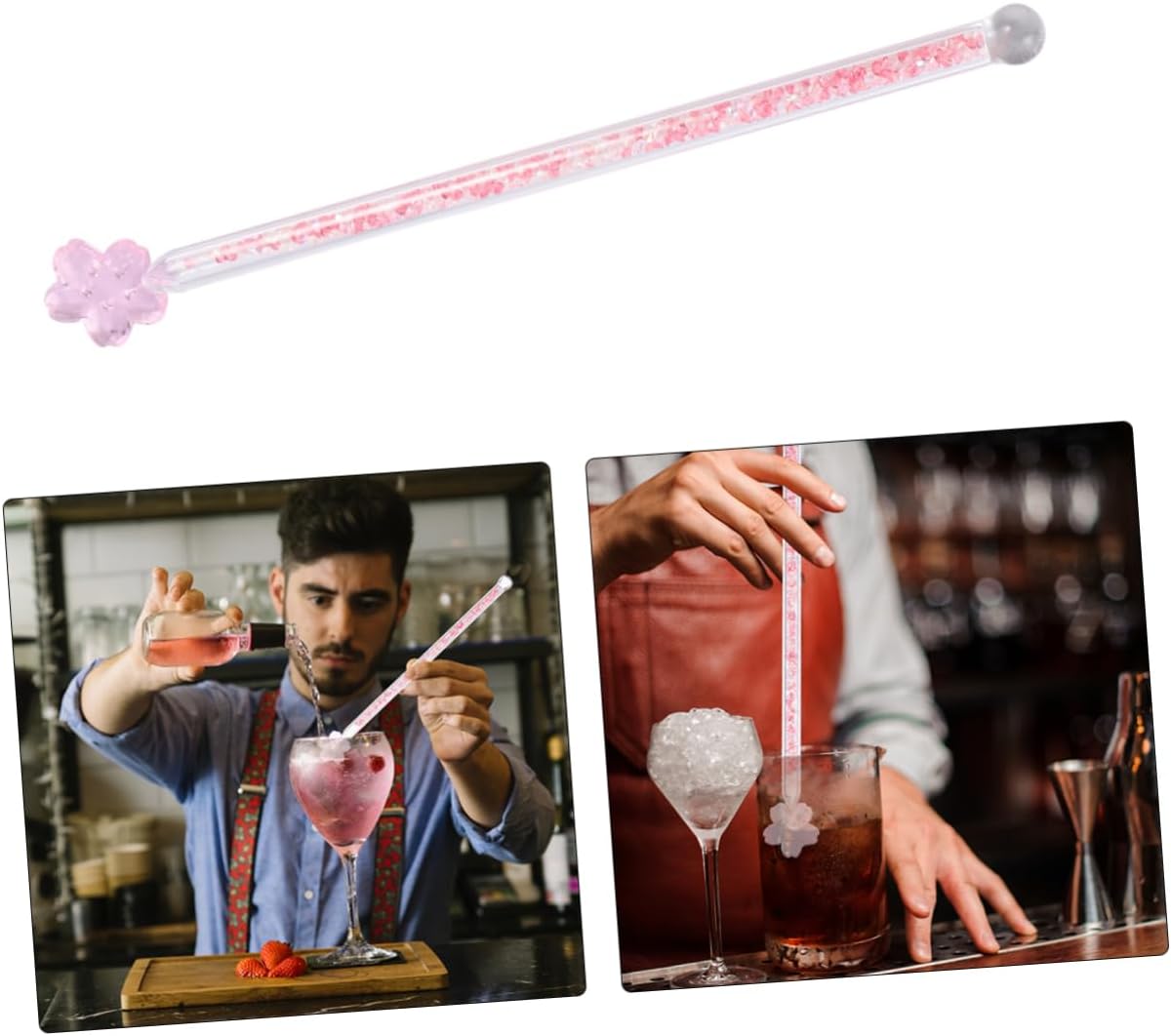 ULTECHNOVO Creative Star Glass Stirring Stick Elegant Borosilicate Swizzle Rod for Cocktails and Beverages Non Slip Handle for Parties and Events