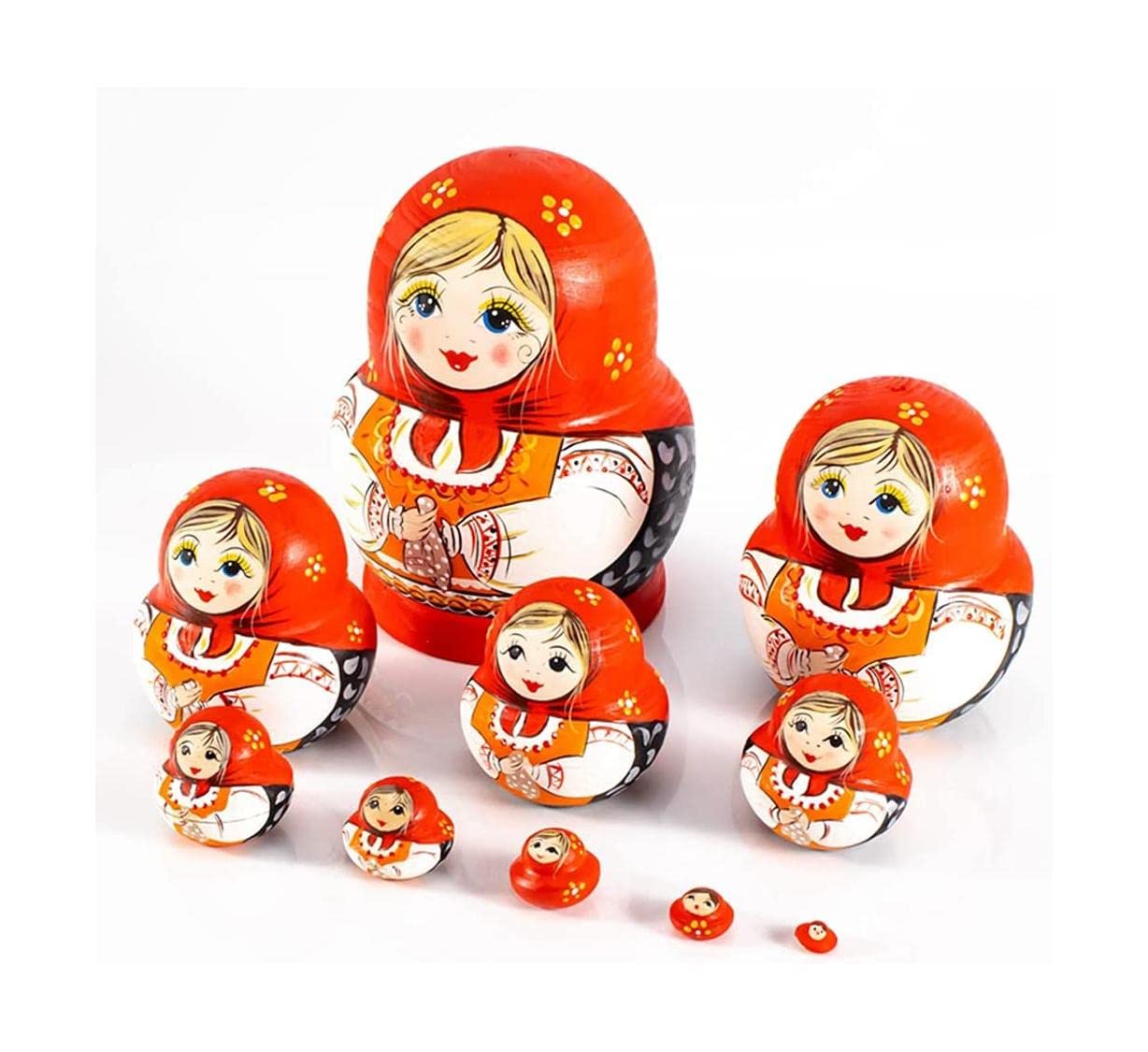 Matrioszka Handgeschilderde Russische Nesting Doll Houten Home Decor Matryoshka Set Babushka Nesting Dolls Set Van 10 Stapelen Geneste Set zabawny prezent