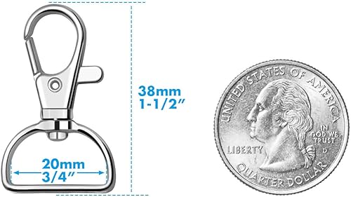 Miniatura 17 de anezus - 80 ganchos de clip para llavero, clip de anillo D para hacer llaves, fabricación de cordones, accesorios para bolso, manualidades