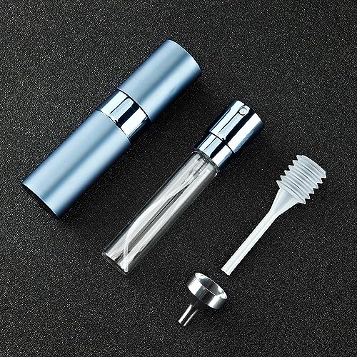 Image of Toureal Travel Perfume Atomiser Refillable - Mini Aftershave Spray Bottle - Small Glass Fragrance Atomizer for Women - Portable Empty Cologne Refill Pump Dispenser for Men Silver 3Pcs