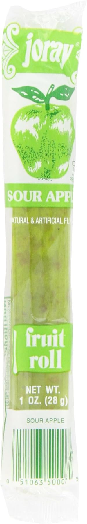 Joray Fruit Roll, Sour Apple, 1-Ounce Units (Pack of 48)