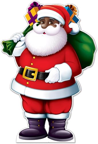Beistle 5' 7" x 3' 9.25" Cardboard Santa Claus Photo Booth Prop with Easel, Stan