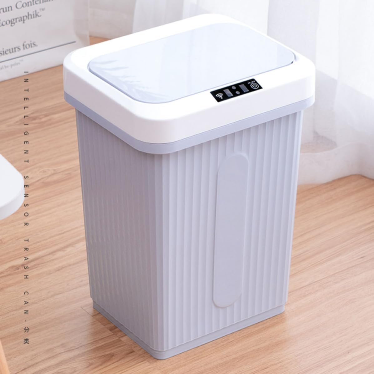 Ciieeo Bote de Basura Inteligente con Sensor, 16l, Plástico, USB