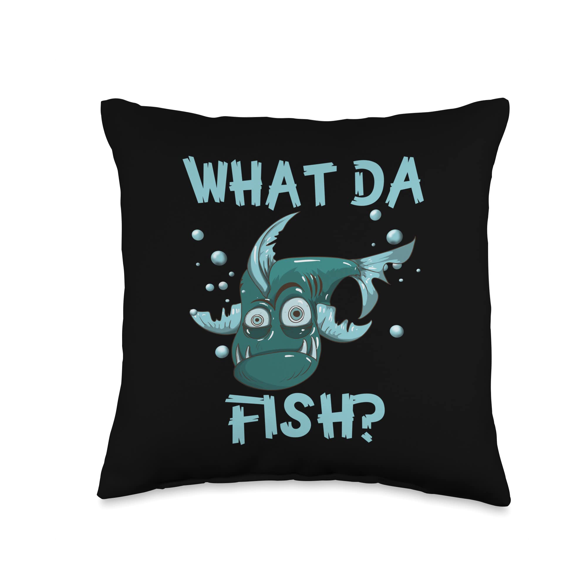What da Funny Looking Fish Angler Throw Pillow, 16x16, Multicolor